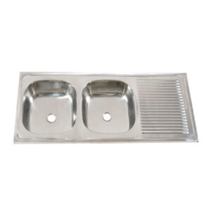 FREGADERO ACERO INOXIDABLE 120 X 50 2 POZOS ESTÁNDAR