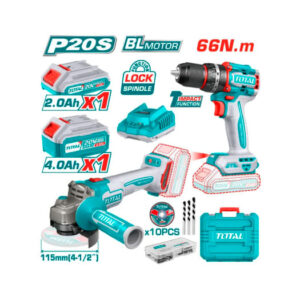 KIT 2 PZS TALADRO IMPACTO 1/2 66N.M +AMOLADORA 4.5 9000W TOTAL